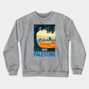 1930s Visit Palestine Poster Crewneck Sweatshirt